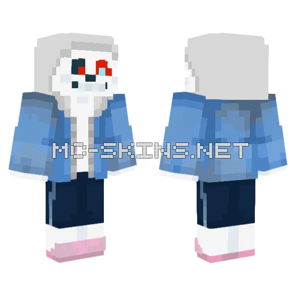 Sans Murder Dusttale Minecraft skin, front and back