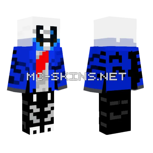 Sans Phaze 2 Minecraft skin, front and back