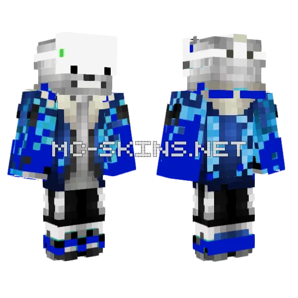 Sans Super Oculus Quest Minecraft skin, front and back