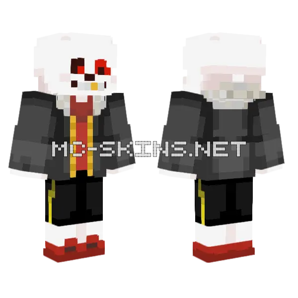 Sans Underfell Minecraft skin, front and back