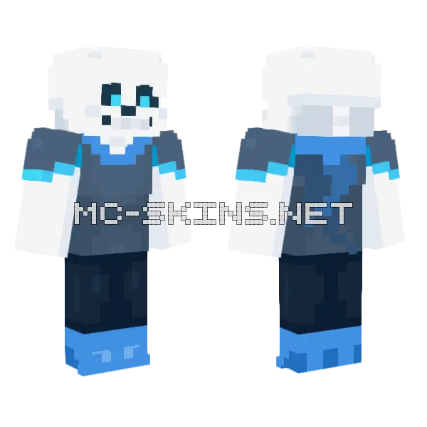 Sans Underswap Minecraft skin, front and back