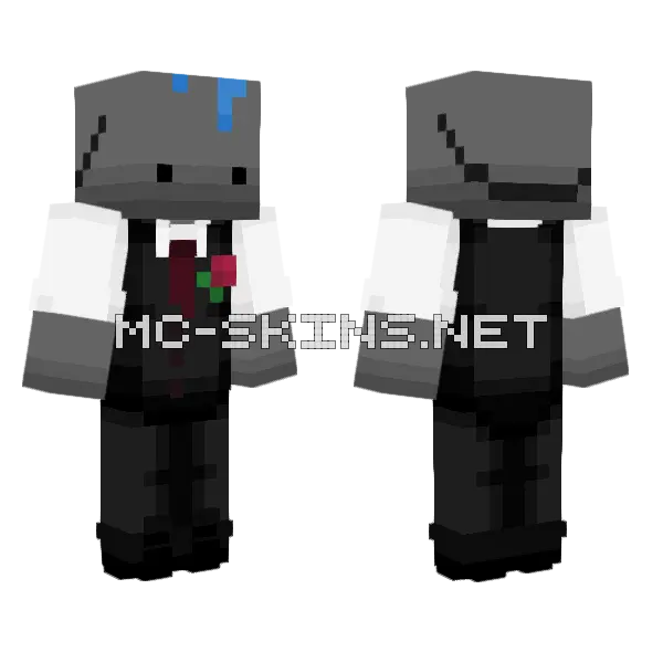 Sans Undertale Minecraft skin, front and back