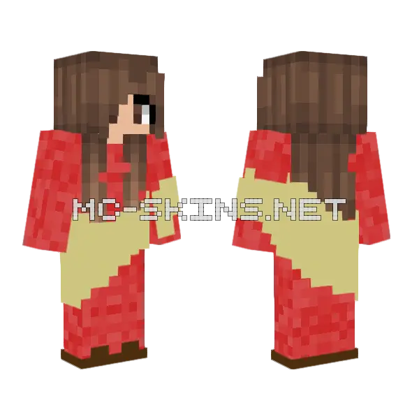 Santa Aurora Minecraft skin, front and back