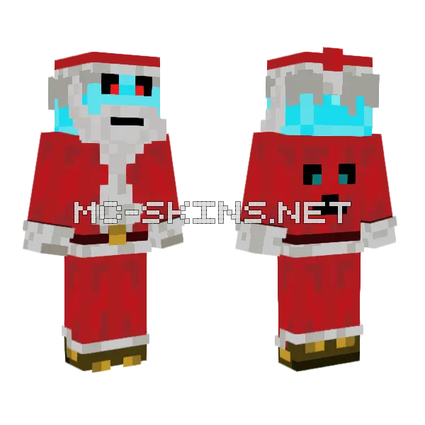 Santa Creeper Minecraft skin, front and back