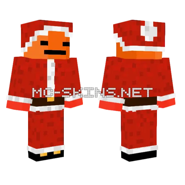 Santa Mandarine Minecraft skin, front and back