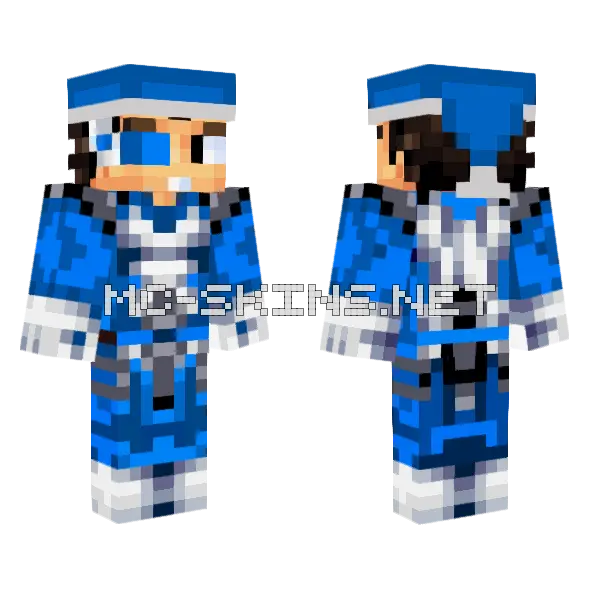 Santageta Azul Blue Minecraft skin, front and back