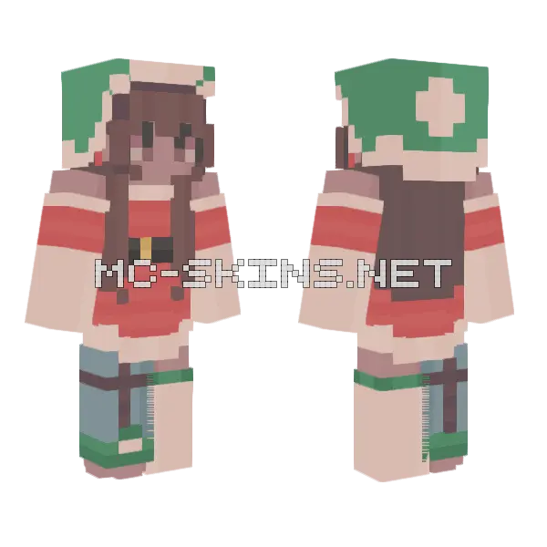 Santa's Elf Minecraft skin, front and back