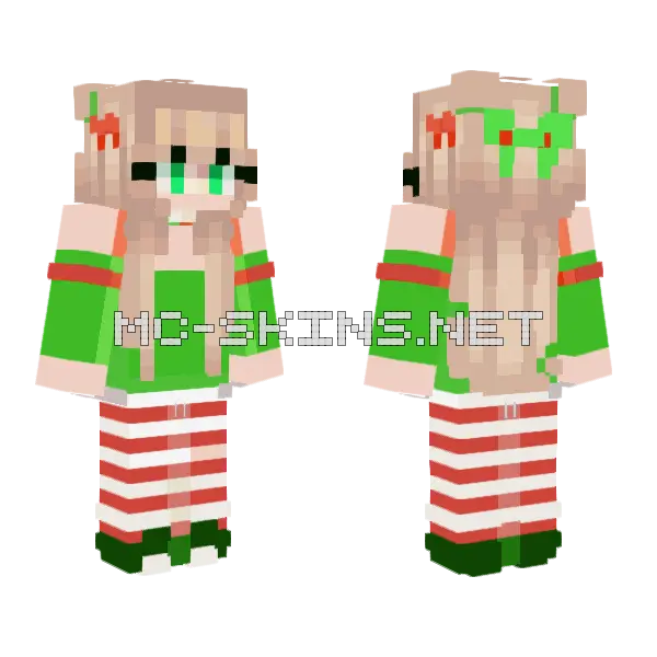 Santa's Helper Minecraft skin, front and back