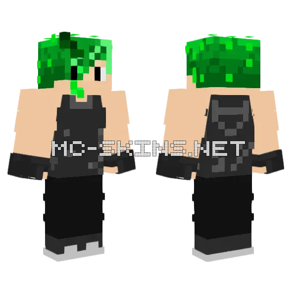 Sanyagolexus Green Hair Minecraft skin, front and back