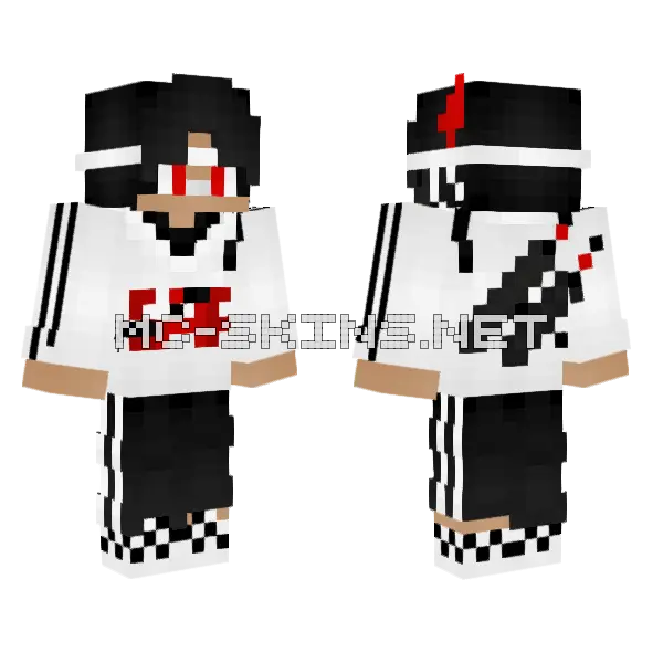 Sapnap Demon Minecraft skin, front and back