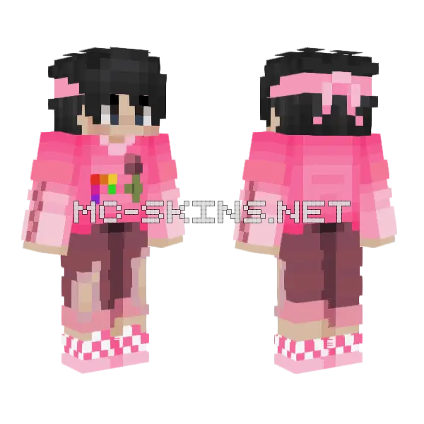 Sapnap Pink Parrots Minecraft skin, front and back