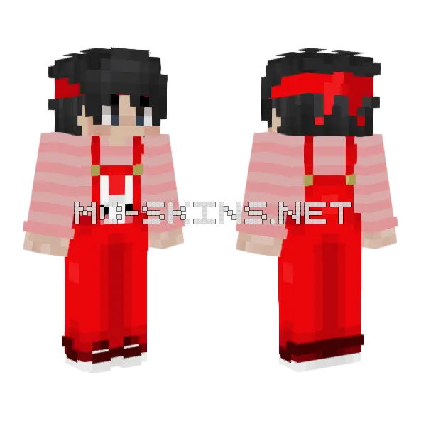 Sapnap Red Rabbits MCC Minecraft skin, front and back