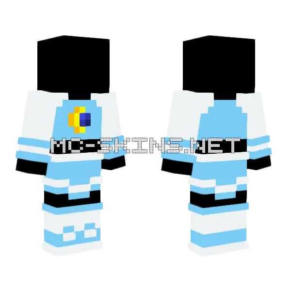 Sapphire Moon Cheerleader Girl Minecraft skin, front and back