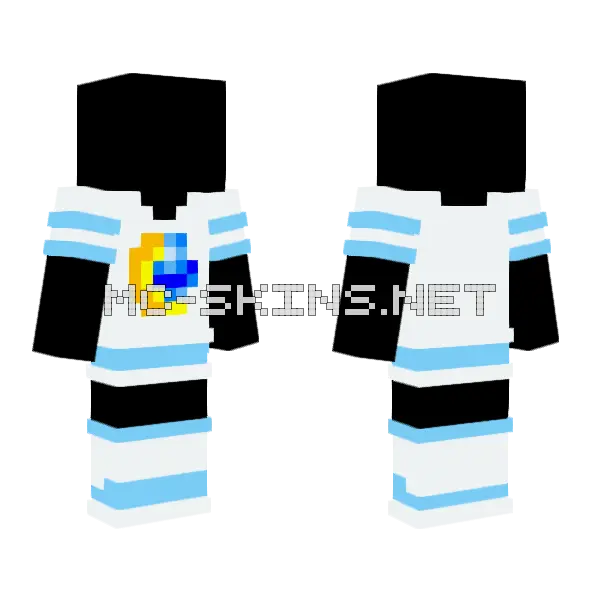 Sapphire Moon Sport Uniform Boy Minecraft skin, front and back