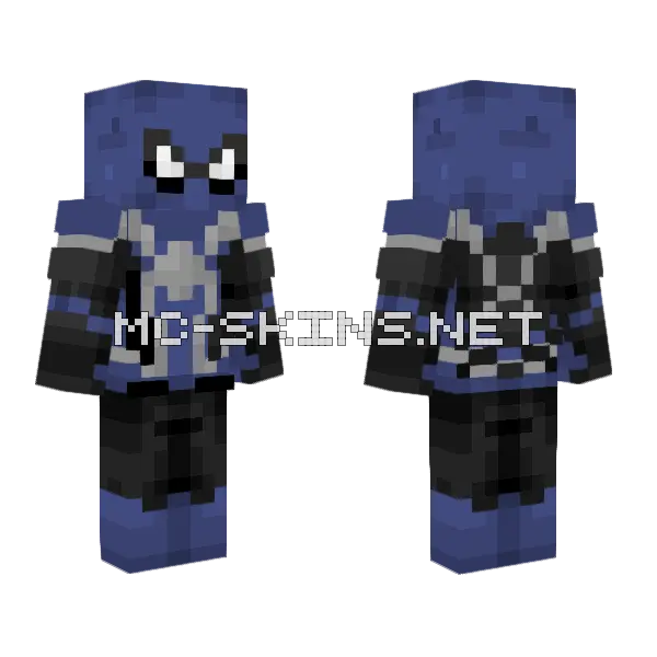 Sapphire Spider Minecraft skin, front and back