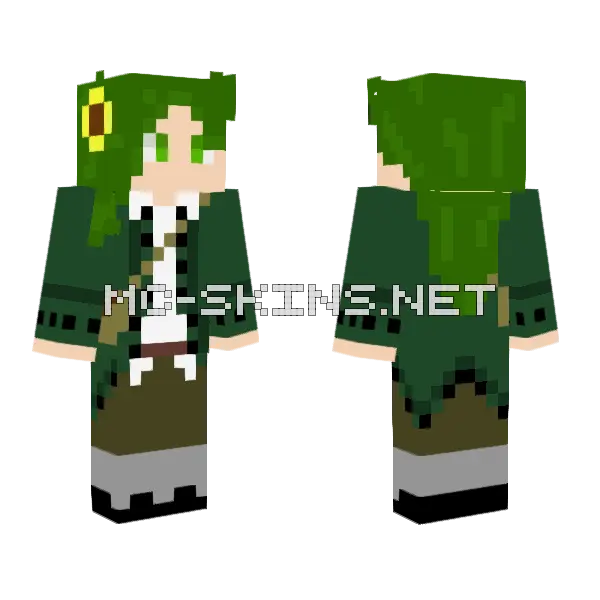 Sarah Minecraft skin, front and back