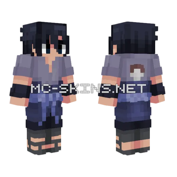 Sasuke 2 Minecraft skin, front and back