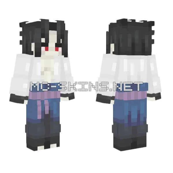 Sasuke Uchiha Minecraft skin, front and back