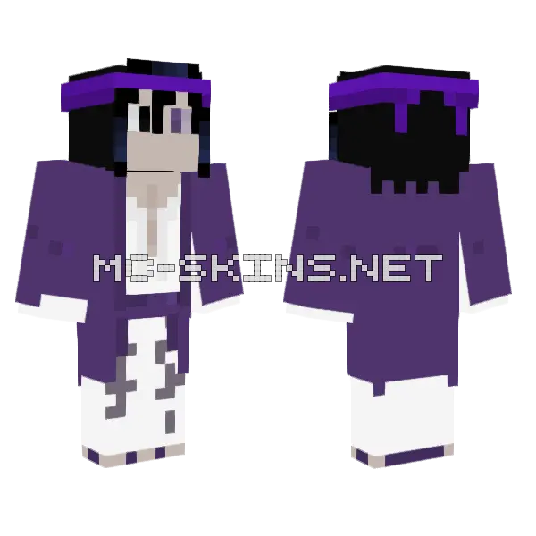 Sasuke Uchiha Minecraft skin, front and back