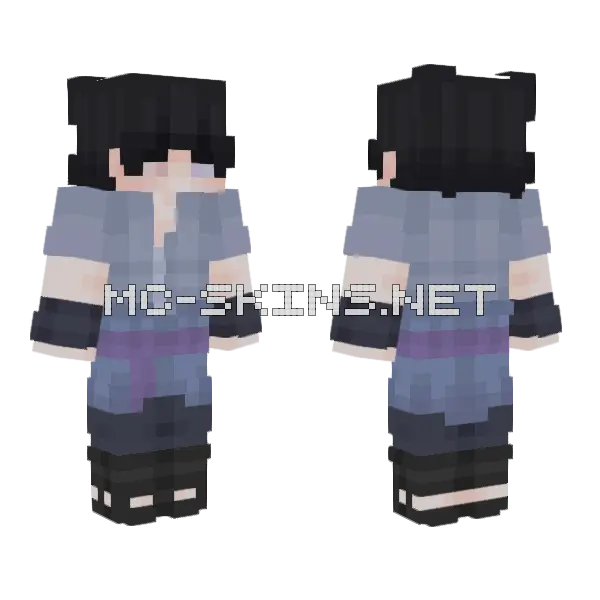 Sasuke Uchiha Minecraft skin, front and back