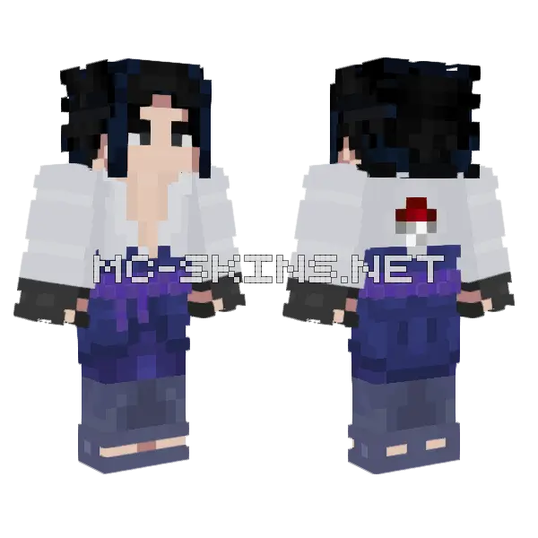 Sasuke Uchiha Minecraft skin, front and back