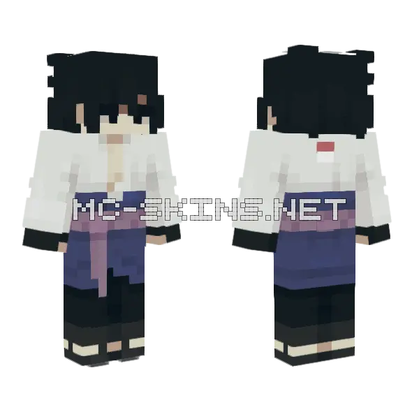 Sasuke Uchiha Minecraft skin, front and back
