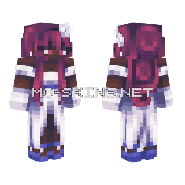 Satin Plum SF Minecraft skin, front and back