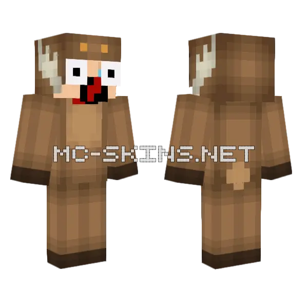 Scared Itsmoosecraft Minecraft skin, front and back