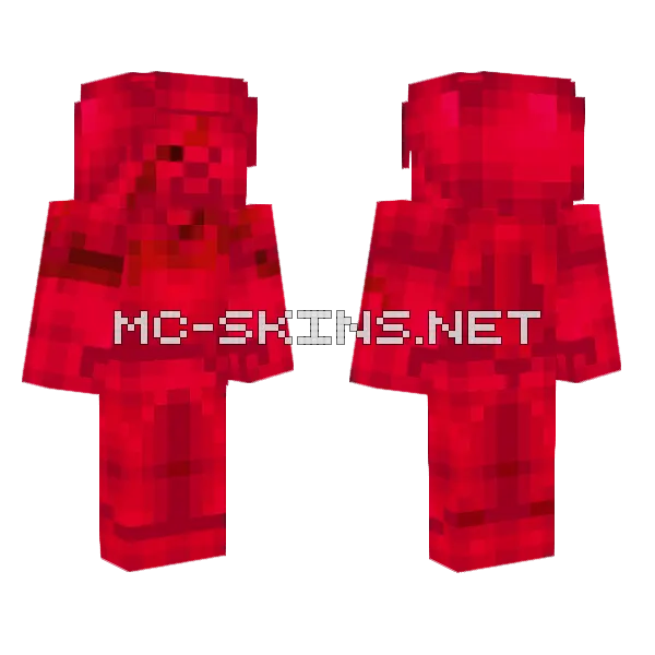 Scared Red Steve Minecraft skin, front and back