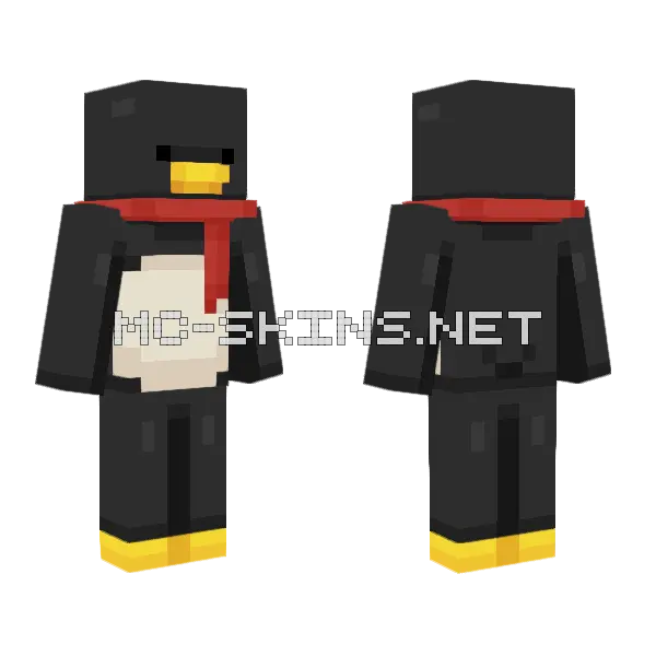 Scarfy Pengy Minecraft skin, front and back