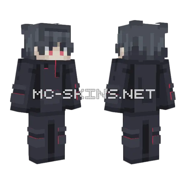 Scarlet Glow Effects Minecraft skin, front and back
