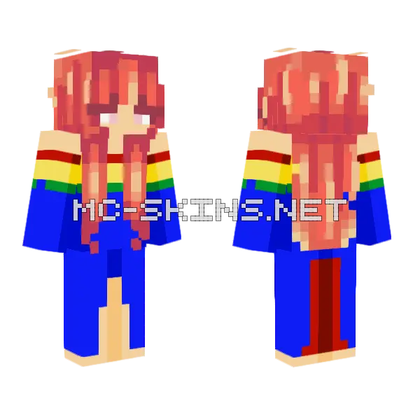 Scarlet Macaw Minecraft skin, front and back