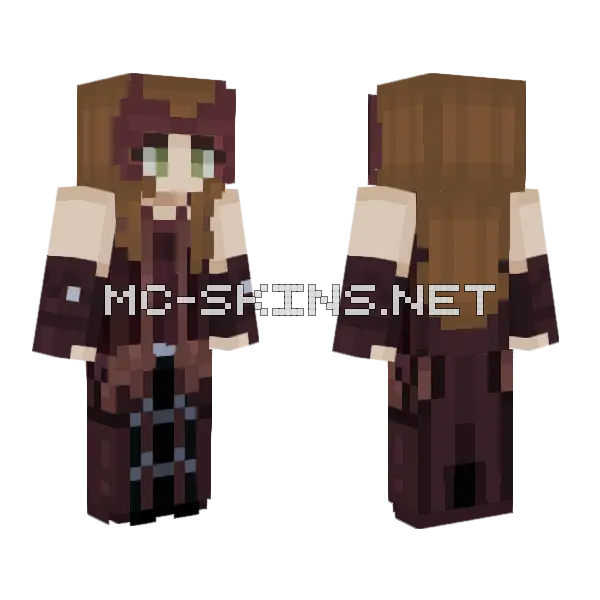 Scarlet Witch Wandavision Minecraft skin, front and back