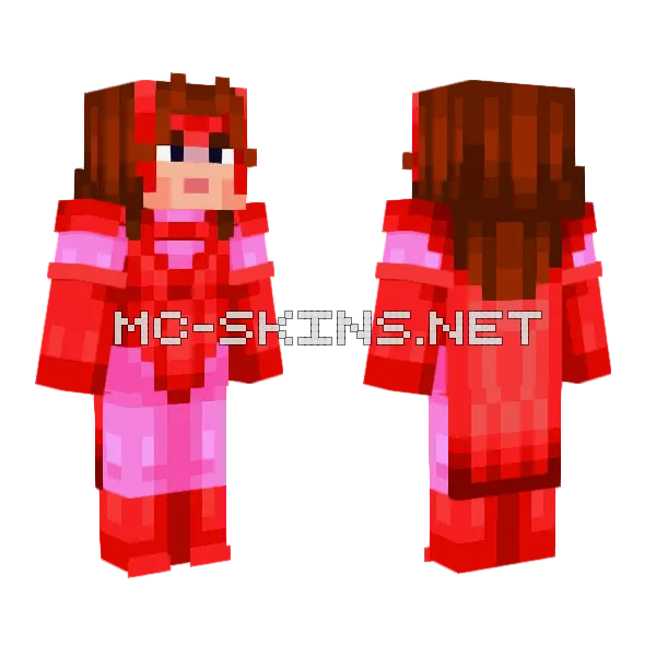 Scarlet Witch X-Men Minecraft skin, front and back