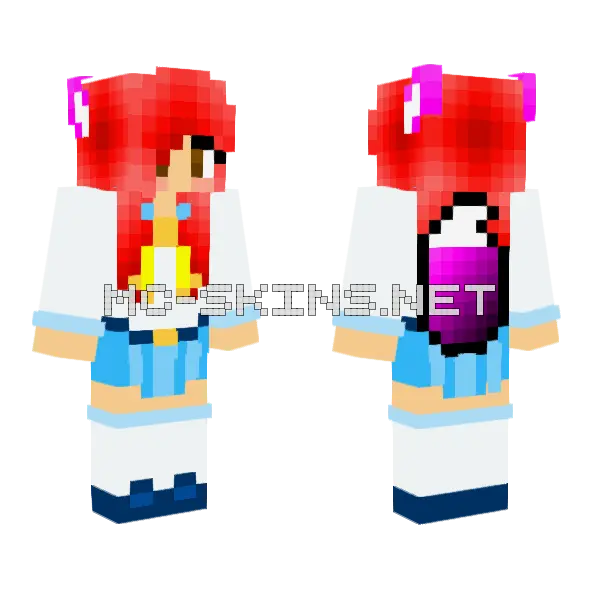 Scarlett S SM School Uniform Minecraft skin, front and back