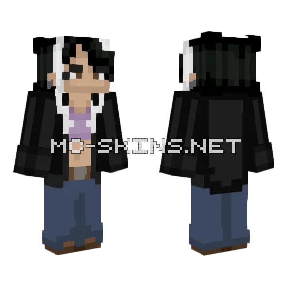 Scarlett White Hair Minecraft skin, front and back