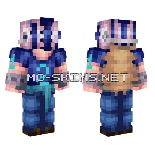 Scbvsdb Blue Outfit Minecraft skin, front and back