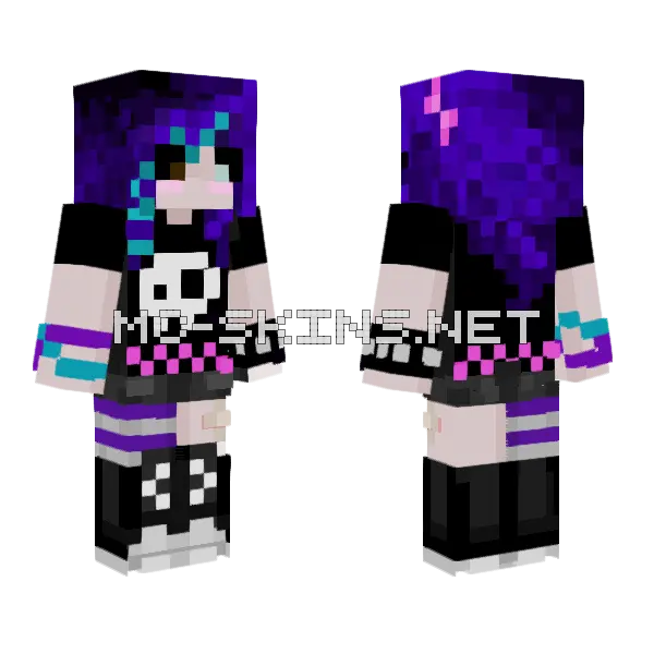 Scenemo Girl Minecraft skin, front and back