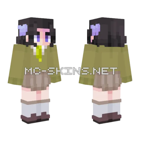 School Aoi Minecraft skin, front and back