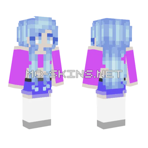 School Gamer Girl Minecraft skin, front and back