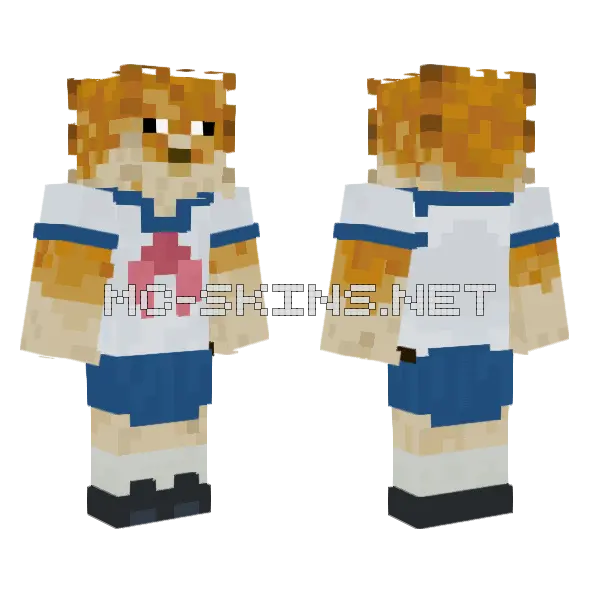 School Girl Puffer Minecraft skin, front and back