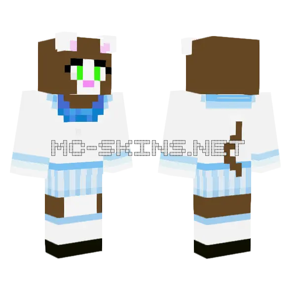 School Kitty Minecraft skin, front and back