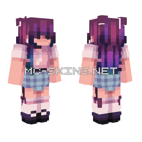School RCE Girl Minecraft skin, front and back