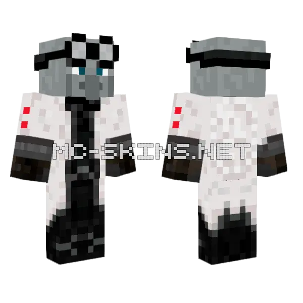 Scientific Pillager Minecraft skin, front and back