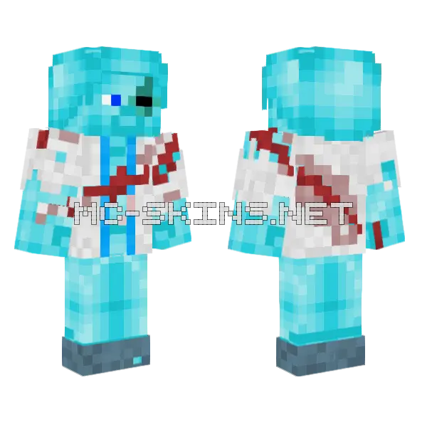 Scientist Blue The Steve Revival Minecraft skin, front and back