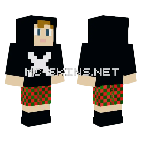 Scottish Kilt Outfit Minecraft skin, front and back