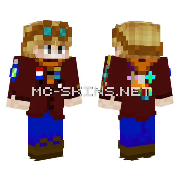 Scout Girl Minecraft skin, front and back