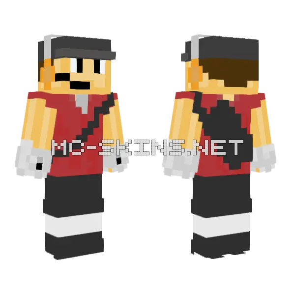 Scout TF2 Minecraft skin, front and back