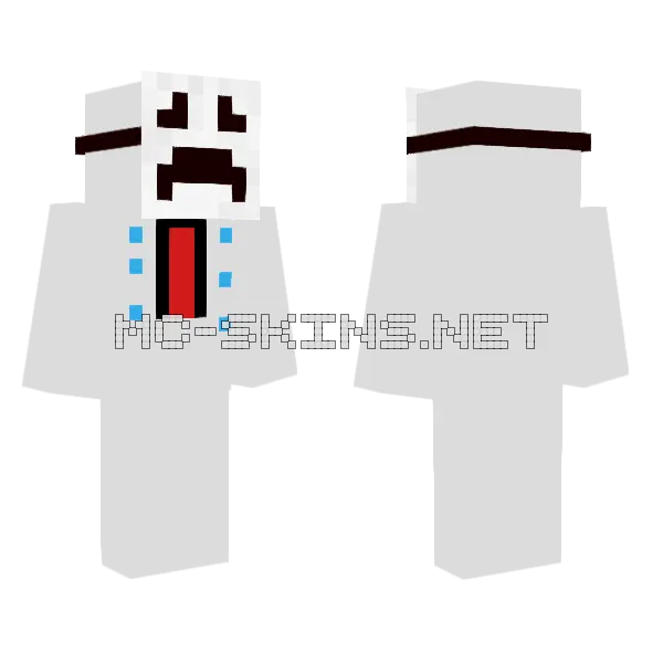 SCP 096 Crying Minecraft skin, front and back