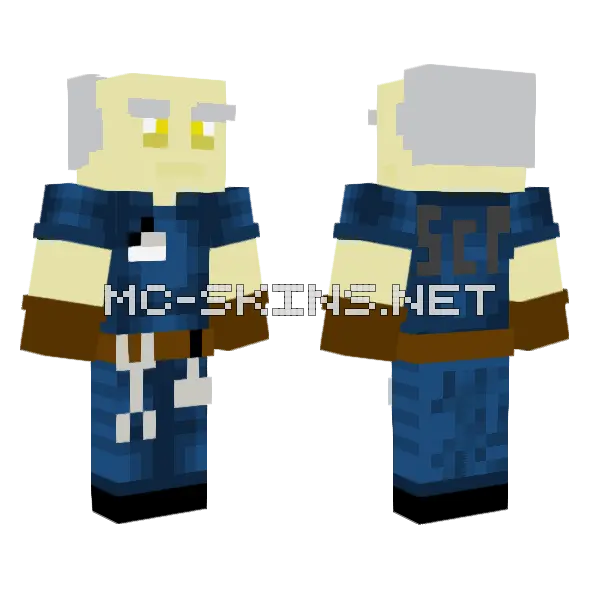 SCP Janitor Minecraft skin, front and back